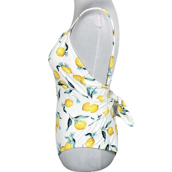 Jessica Simpson Lemons One Piece Swimsuit White Yellow Size Large - Picture 4 of 10